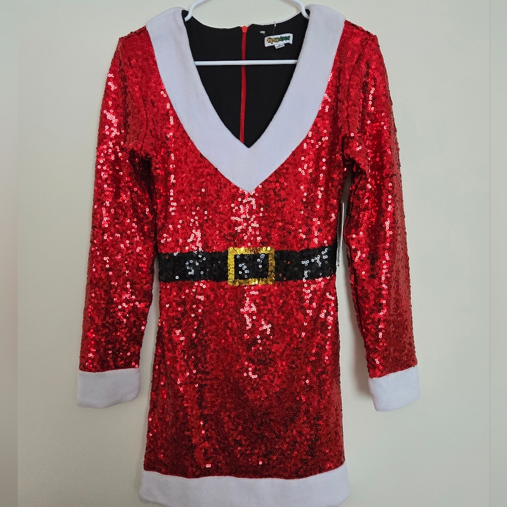 Women's Red Sequin Santa Costume